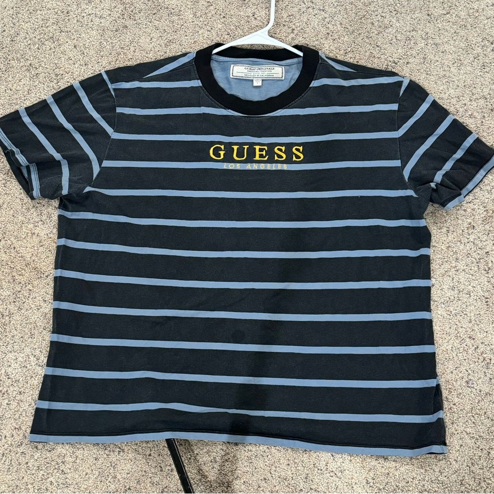 GUESS striped logo shirt